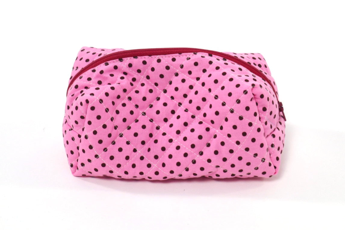 polka dots makeup bag